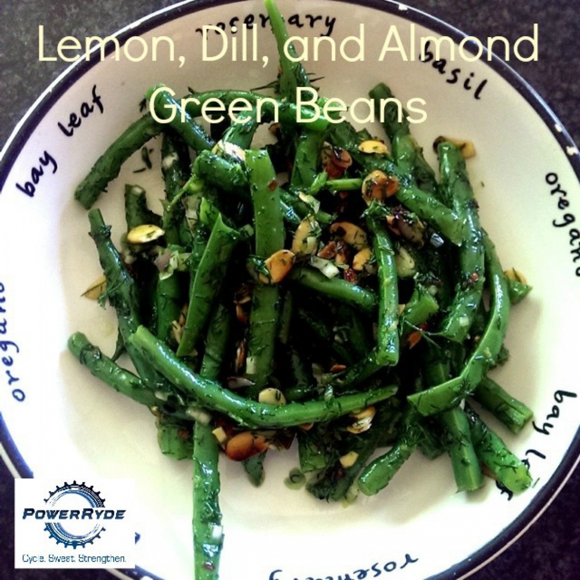 Lemon, Dill, and Almond Green Beans with PowerRyde logo